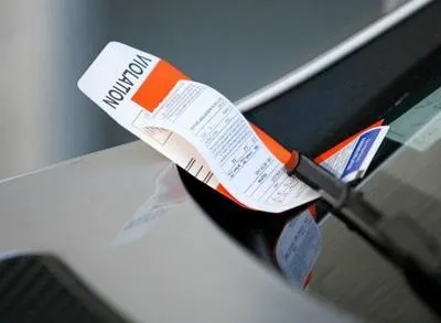 Parking violation on windshield